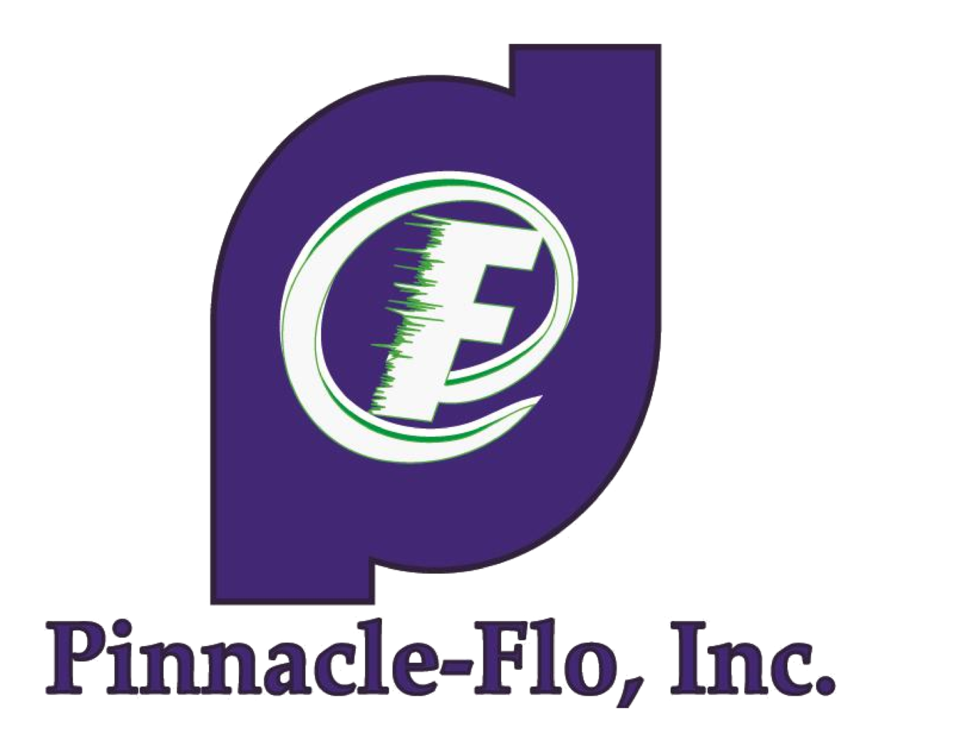 Pinnacle-Flo, Inc. logo on purple background.