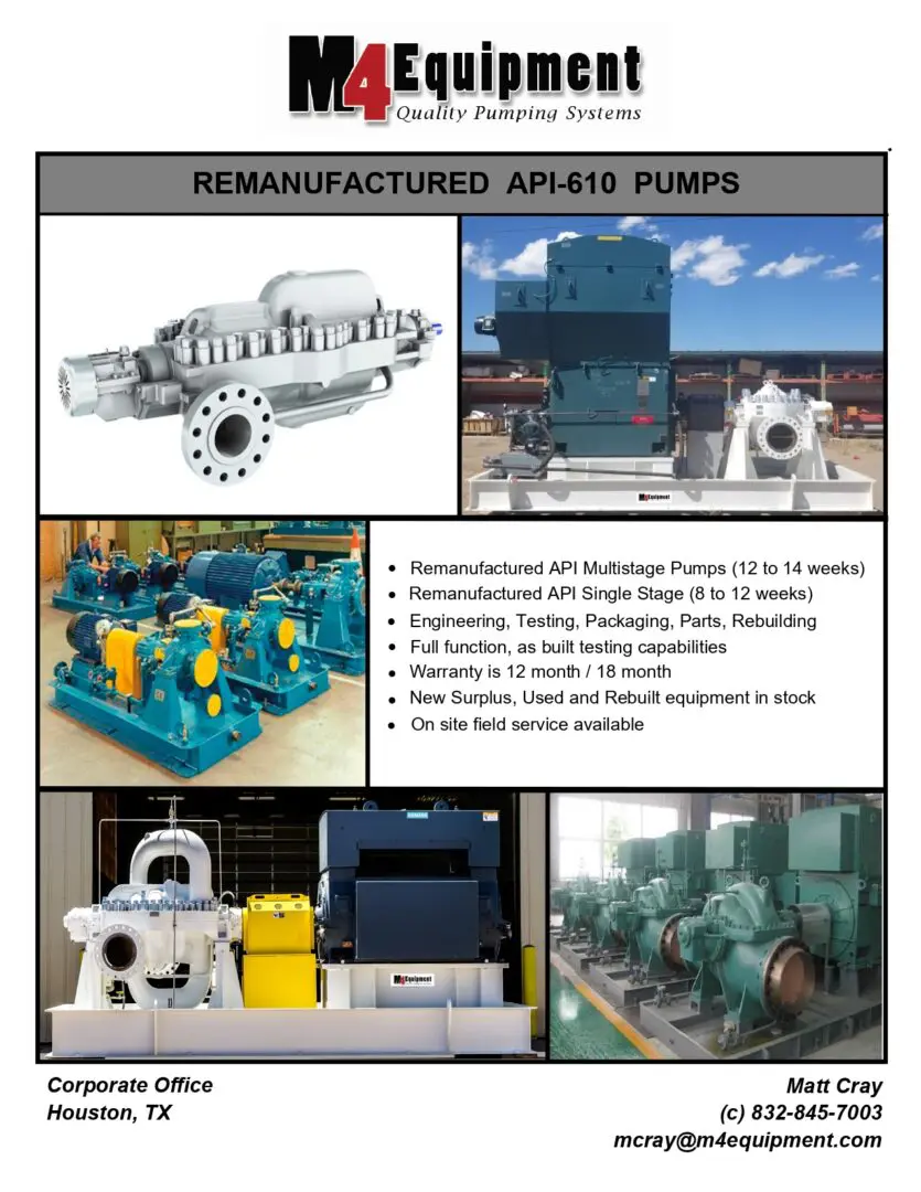 Remanufactured API-610 pumps and services overview.