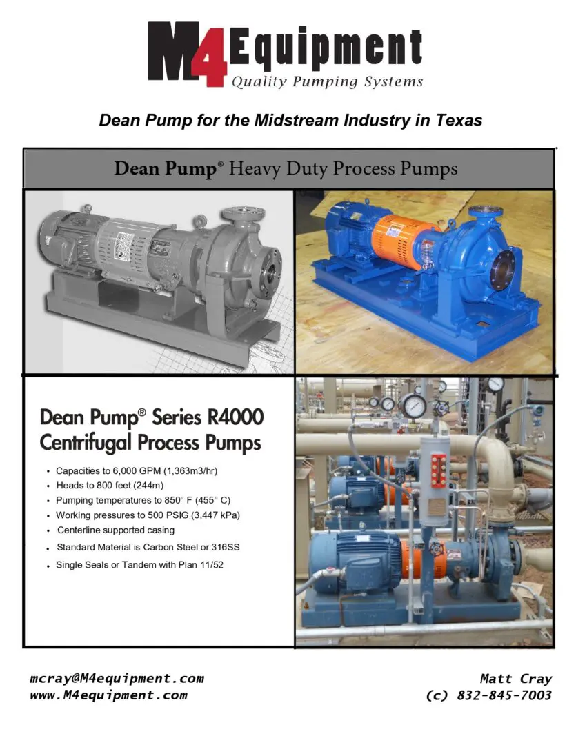 Heavy duty Dean process pumps for industry.